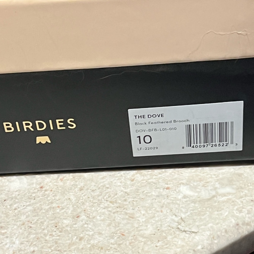 Birdies Dove Black Feathered Mules - Sz. 10 - New in Box - Picture 12 of 14
